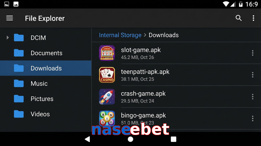 Main screen of Naseebet gameapk page for PK players